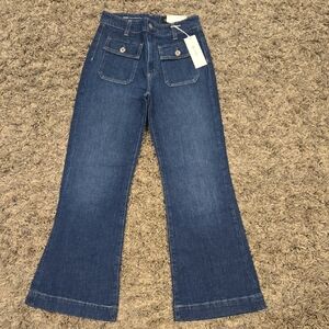 AG Adriano Goldschmied Medium Blue Wide Leg Jeans